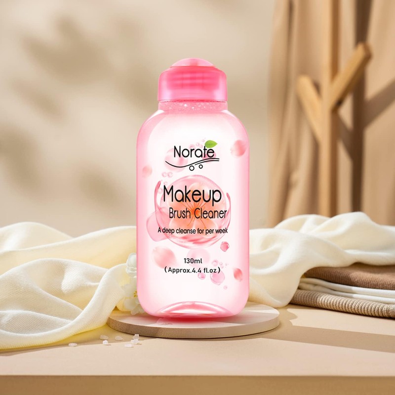 Norate Limpiador de brochas de maquillaje, solución limpiadora para brochas