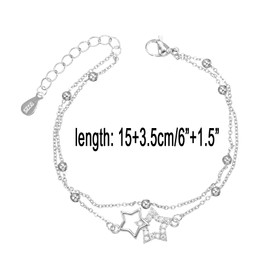 kelistom 925 Sterling Silver Bracelets for Women, Love Heart Charm Chain Bracelet Bangle Fashion Jewelry Gifts