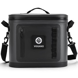 Vogano Soft Cooler - Insulated Leak-Proof Cooler Bag with Waterproof Zipper | 28 Can Portable Ice Chest for Camping, Beach, Travel, Picnic, Fishing (Dark Grey)