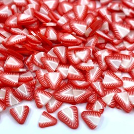 Strawberries Clay Fruit Glitter Shapes Mix for face Body Hair and Nail Art | Loose Glitter Nail Confetti Crafts Resin (2oz)