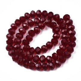 Elecrelive - abalorio sueltas de vidrio de 2 mm, 10 hebras de 2 mm, cristales de Briolette, 1450 piezas para pulseras, collares, joyas, atrapasoles manualidades (rojo oscuro)