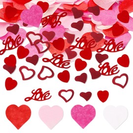 YiiHHooN Heart Confetti, 90g Heart Paper Confetti for Wedding, 2 Styles Pink Party Table Confetti Metallic Foil Sequin for Valentine's Day Wedding Bridal Shower Birthday Party Decoration