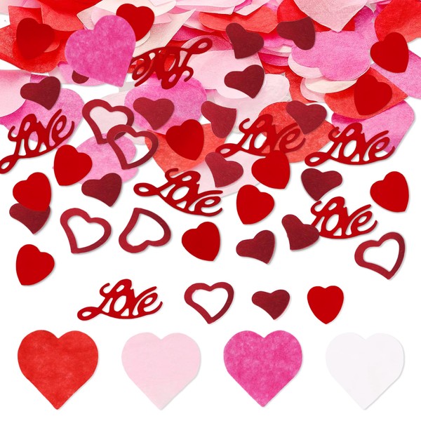 YiiHHooN Heart Confetti, 90g Heart Paper Confetti for Wedding, 2