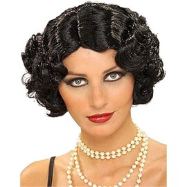 Forum Flapper Wig, Black, One Size