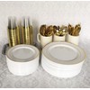 160 Piece Gold Plastic Silverware Set - Reusable & Recyclable