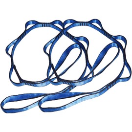 2Pcs 22KN Strong Climbing Strap Daisy Chain Nylon Daisy Chain Adjustable Strap Rope ，Length 110/150/180cmYoga Extend Belt (Blue, 1.8m)
