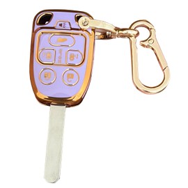QIXIUBIA for Honda Key Fob Cover Smart Key Shell with Keychain Fit for Honda Odyssey 2011 2012 2013 (N5F-A04TAA) (Purple)