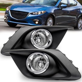 ENERBITIOUS Fog Lights Lamps Replacement for 2014-2016 Mazda 3 Fog Light Assembly Compatible with H11 12V 55W Bulbs, Switch and Wiring Kit