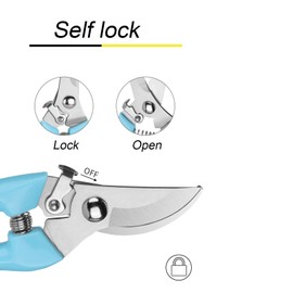 Curve Gardening Scissor with Sharp Stainless Steel Blade Garden Shears for Cutting Flowers Trimming Plants of Yard Florist Flower Rose Herb Hedge Bonsai and Fruits Picking (Pink Handle)