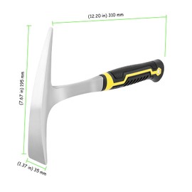 2 Pack 30oz Weeding Mattock Hoe, Small Rock Pick Axe with A Pointed Head and Pick Axes for Digging, Mining, Carpenters, Geologists
