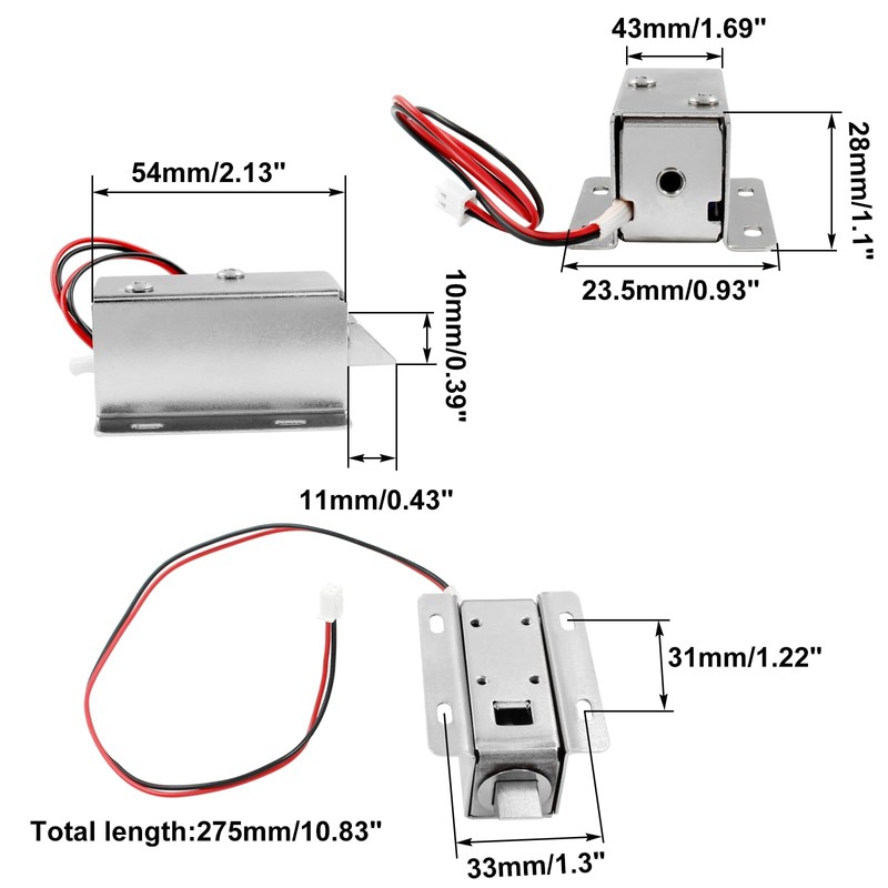 Bonsicoky DC 6V 1.5A Electromagnetic Solenoid Lock, Mini Slim Electric