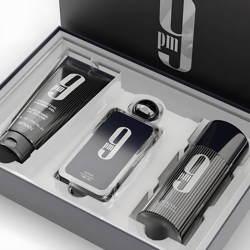 Afnan 9 Pm 3 Piece Set for Men, (3.4 Oz