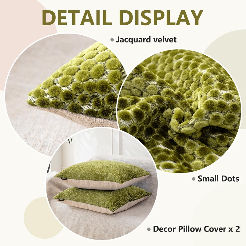 FIFU 18x18 Inch Throw Pillow Covers Set of 2, Jacquard