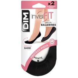 Dim Invisifit Women's Ballerina Foot Protectors x2 Black S-M
