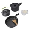 Camping Cookware Portable Nonstick Pot and Pan Set with Kettle
