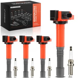 A-Premium (Red) Set of 8 Ignition Coil Pack and Iridium Spark Plugs Compatible with Honda CR-V CRV 2015-2019, Accord 2013-2017 & Acura TLX 2015-2020, ILX 2016-2022, 2.4L