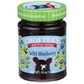 Crofter's Organic, Just Fruit Spread, Organic Wild Blueberry, 10 oz(Pack of 2)