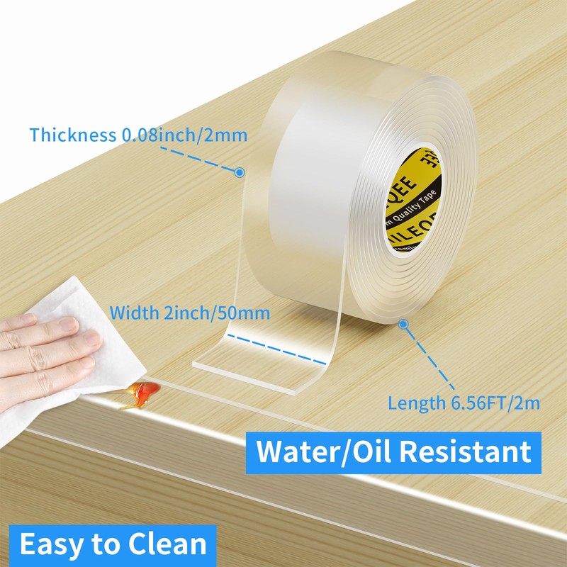 Clear Edge Protector Strip, 2in x 6.56FT, Sharp Edge Wrap