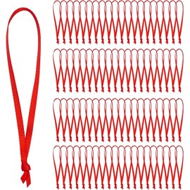 Pack of 100 Hooks for Christmas Baubles, Christmas Ornament Ribbon, Christmas Bauble Hanger, Christmas Bauble Hanger, Red Christmas Tree Lanyard, Christmas Tree Hooks for Party Decorations