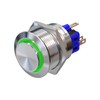 Metzler - Pressure switch 25mm - LED ring lighting green