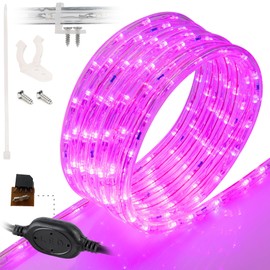WYZworks Dense 1116LEDs, 100ft LED Outside Rope Lights, Waterproof Permanent Outdoor ETL Certified Connectable Clear Tube, Christmas Palm Tree Decorative Landscape Patio Accent Lighting - Pink