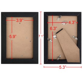 TOFOREVO Picture Frames 4x6 Set of 2 Black Wood Grain Photo Frame for Gallery Wall Mounting or Tabletop Display