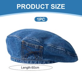 FloralGrace Denim Beret Women's Vintage Y2K Hats Kpop Outfit, Painters Hat, Flat Cap Women, Beret Men Winter, Black French Beret Unisex (B)