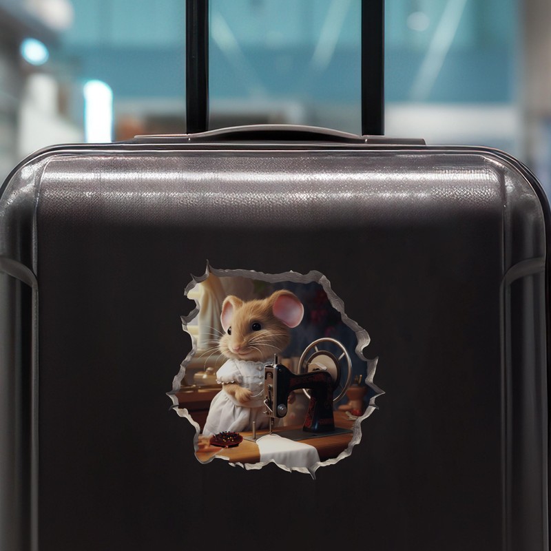 Seamstress Mouse Hole 3D Wall Sticker - Unique Gift Idea