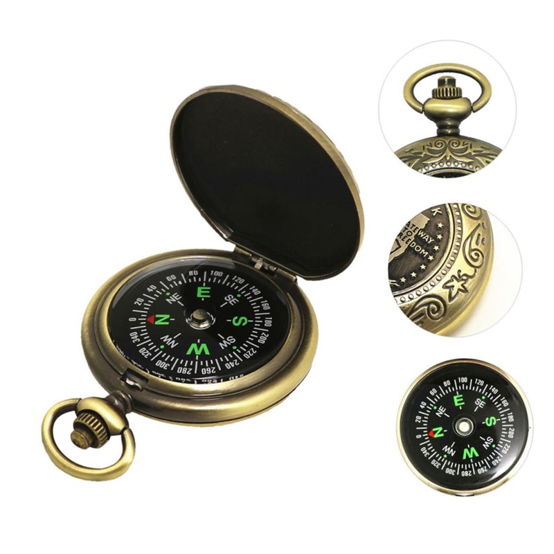 Kisangel 3pcs Rugged Metal Compass Compact and Sturdy for Hiking