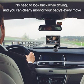 SSATISCN Baby Car Camera HD1080P, Baby Car Seat Mirrors for Car Back Seat with 5 Inch HD Monitor, Rear Facing Infant Camera Clear Night Vision, Newborns Travel Safety Kit