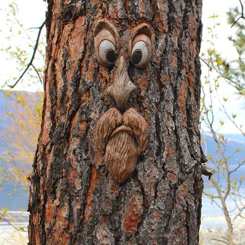 Old Man Tree Hugger Garden Peeker Yard Outdoor Sculpture Whimsical