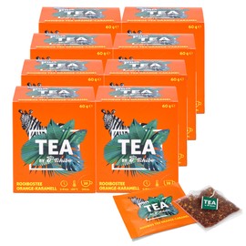 Tchibo Tea by Tchibo Tea Orange Caramel Rooibo Tea with Fruity Orange and Sweet Caramel Flavours - Storage Pack, Maxi Pack, Tea Box, 160 Pieces - 8 x 20 Tea Bags, Natural Ingredients