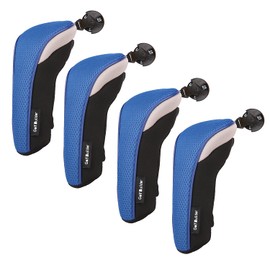 Golf Hybrid Club Head Covers Set of 4 with Interchangeable No. Tag UT Cover (Blue)