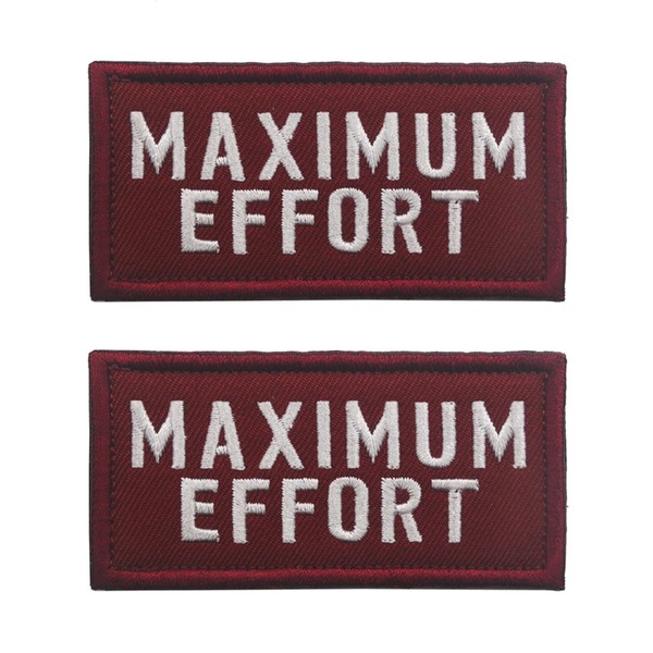 2 Pcs Embroidered Morale Patch - Maximum Effort, Funny Military
