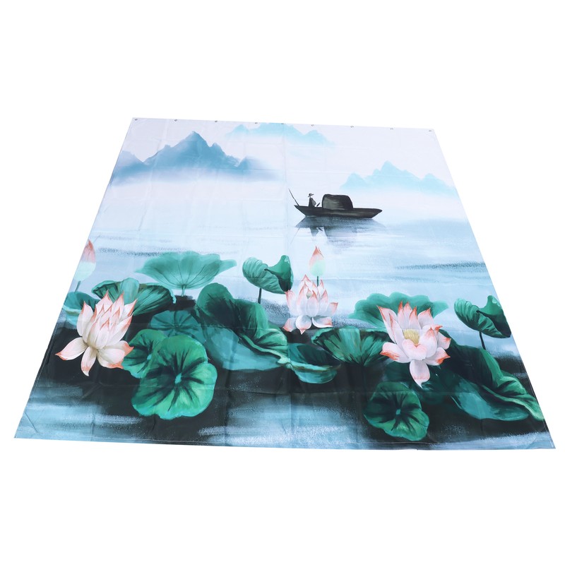 Blackout Curtains Waterproof Flower Pattern Shower Curtain Window Panels for