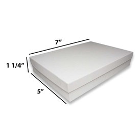 N'icePackaging - 20 Qty - White Kraft Cotton Filled Gift Boxes - Size 7" x 5" x 1 1/4" - USA Made - Holidays/Birthdays/Sales/Storage/Display/Travel