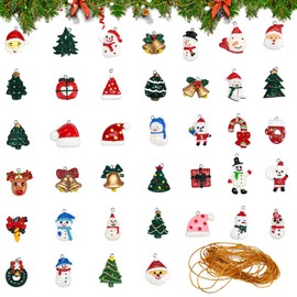 DTYGUIXE Pack of 39 Mini Christmas Pendants, Resin Christmas Miniature Ornaments, Christmas Tree Pendants, Mini Christmas Decoration, Resin Christmas Figures for Christmas Tree Pendants, DIY, Gift