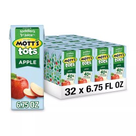 Mott's For Tots Apple, 6.75 Fl Oz Boxes, 32 Count (4 Packs Of 8)