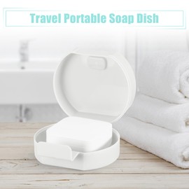 VOCOSTE Portable Soap Dish Soap Holder for Travel, Camping, Gym, White