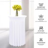 2 Packs White Round Cocktail Table Skirt 32"x 43"