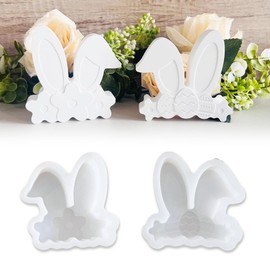 Duawenki 2Pcs Rabbit Ears Shape Car Freshie Silicone Mold for Making Soap Aroma Beads Car Freshie, Pendant, Candle, Resin,Cement Gypsum Decorative Ornament