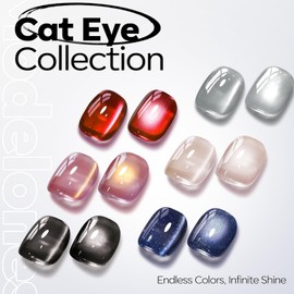 modelones Silver Cat Eye Gel Nail Polish Glitter White Cat Eye Gel Polish Clear 9D Holographic High Density Crystal Nail Polish with Magnet Soak Off U V Shimmer Polish valentine Nail 15ML