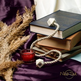 NazTur Magnetic Curtain Tiebacks- Upgrade 2022 with a Thicker Twist Rope and Strong Magnet Tieback Window Treatment Holdbacks Draperies Holders Decorative Drape Handmade Curtain Tie Back (Beige, 2)