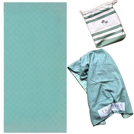 RB INTERNATIONAL Beach Towel with Bag, Microfiber Waffle Construction Double-Sided. Sand-Free, Quick-Dry, Lightweight for Swimming, camping, yoga, Gym, hiking, Bath, Holiday essentials. (160 x 80 cm)