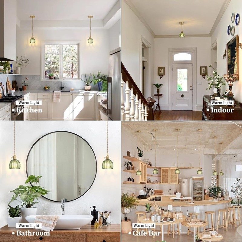 Battery Operated Ceiling Light,Pendant Light Petal Glass Battery Chandelier Light