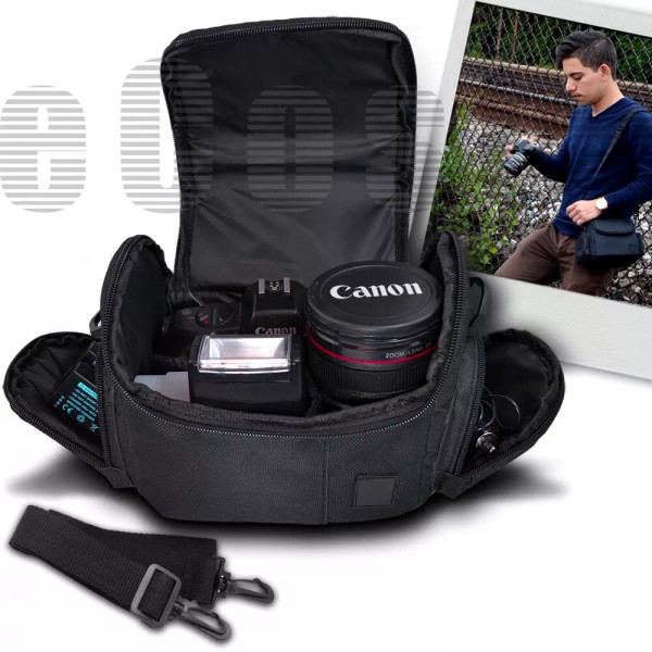 EcostConnection Medium Soft Padded Camera Equipment Bag / Case for