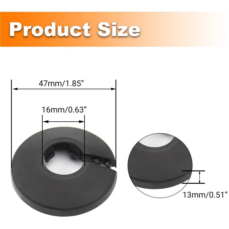 Yinpecly 4Pcs Fit 1/2 inch Outer Diameter Flange Water Pipe