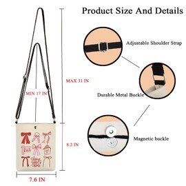 POFULL Realtor Real Estate Gift Realtor Broker Realtor Real Estate Agent Gift Coquette Bow Realtor Crossbody Bag (home sweet CA)