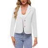 Kyzoeyou Ladies Casual Linen Long Sleeve Blazer 2 Buttons Front