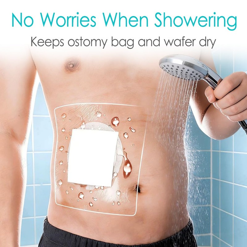 10 Pcs Waterproof Ostomy Bag Cover with Non-Stick Pad Extra